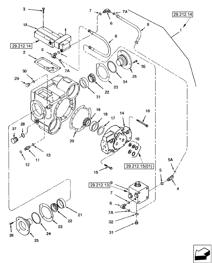 Схема запчастей Case IH 2588 - (29.212.14[01]) - HYDROSTATIC MOTOR ASSY - TWO SPEED (29) - HYDROSTATIC DRIVE