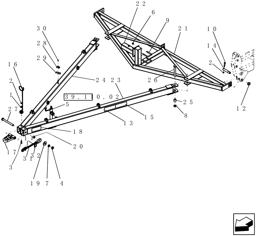 Схема запчастей Case IH 400 - (39.110.01) - FRONT HITCH (39) - FRAMES AND BALLASTING