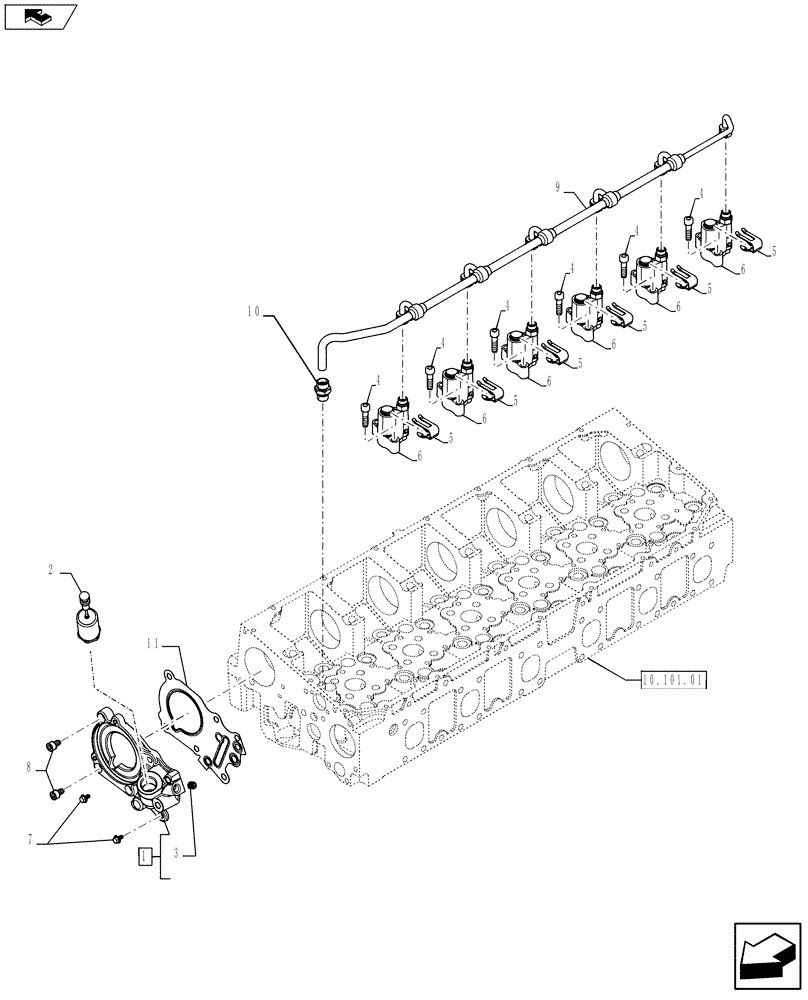 Схема запчастей Case IH F2CFE613R A021 - (10.120.01) - ENGINE EXHAUST BRAKE (504329098) (10) - ENGINE