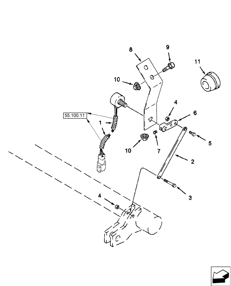 Схема запчастей Case IH 2588 - (55.418.08) - POTENTIOMETER, CONCAVE POSITION - MOUNTING (55) - ELECTRICAL SYSTEMS