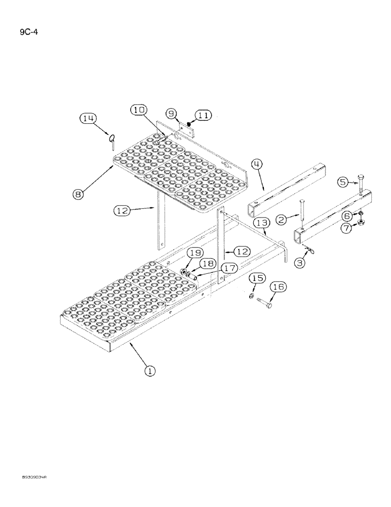 Схема запчастей Case IH 950 - (9C-04) - PLATFORM AND STEPS, ALL RIGID PLANTERS (09) - CHASSIS/ATTACHMENTS