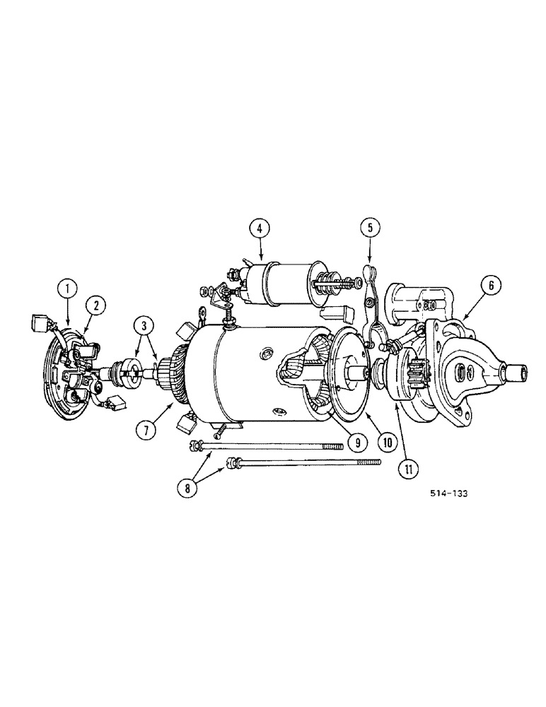 Схема запчастей Case IH 685 - (4-222) - STARTER MOTOR - LUCAS (04) - ELECTRICAL SYSTEMS