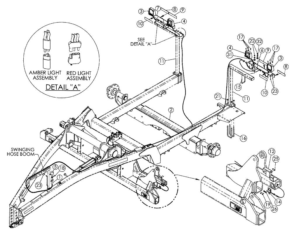 Схема запчастей Case IH 2800-16 - (55.404.01) - WARNING AND TAILLIGHT KIT (04) - ELECTRICAL SYSTEMS
