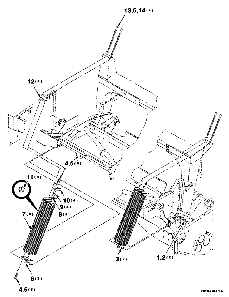 Схема запчастей Case IH DC515 - (7-10) - HEADER FLOTATION ASSEMBLY, UPPER (09) - CHASSIS