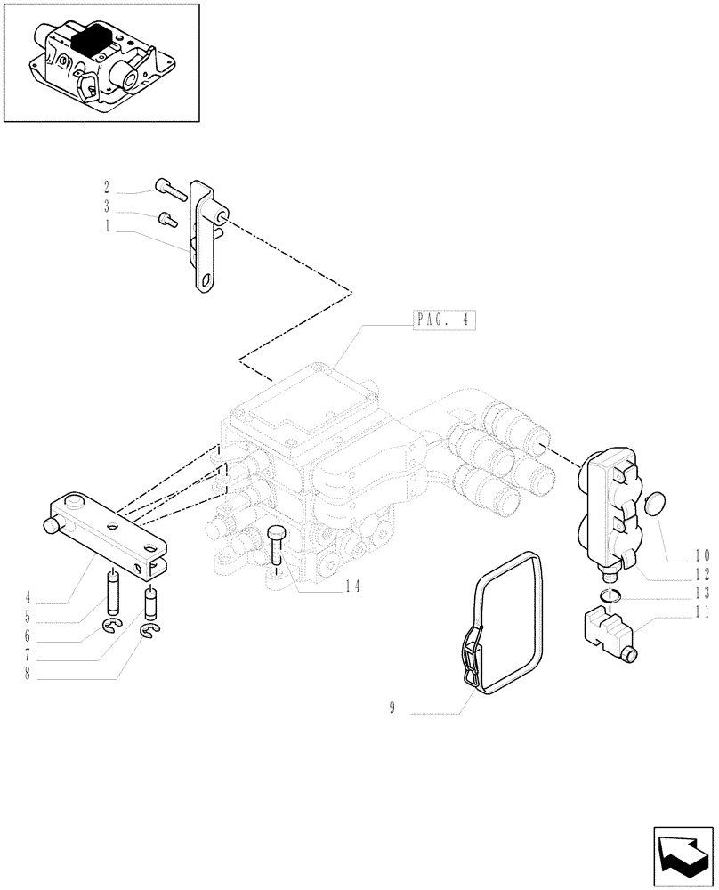 Схема запчастей Case IH MXU135 - (1.82.7/01[03]) - REMOTE VALVE & RELATED PARTS - D5504 (07) - HYDRAULIC SYSTEM