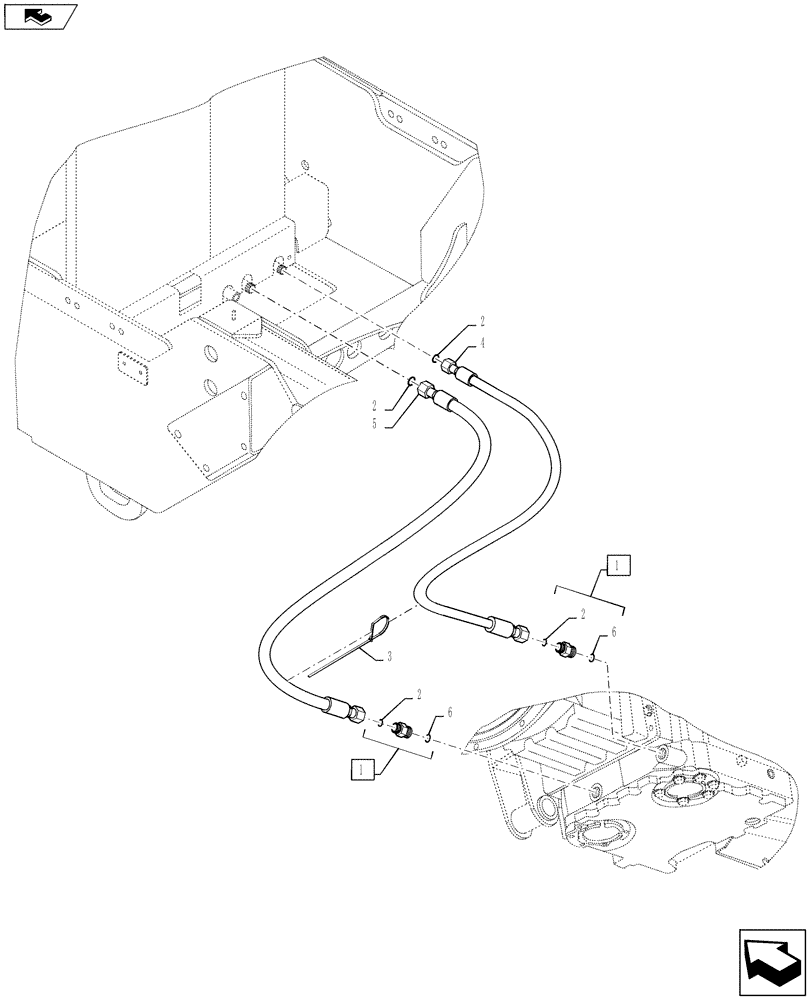 Схема запчастей Case IH TITAN 4530 - (21.100.02) - COOLER LINES, TRANSMISSION (21) - TRANSMISSION