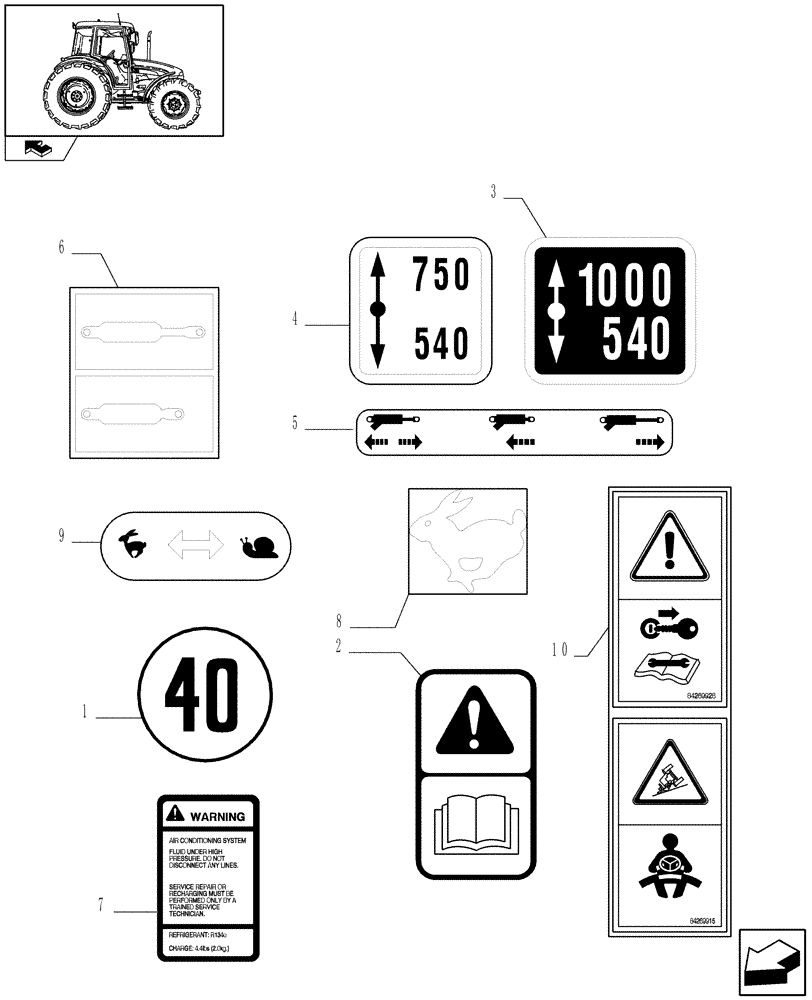 Схема запчастей Case IH FARMALL 95 - (1.98.0[02]) - DECALS (13) - DECALS