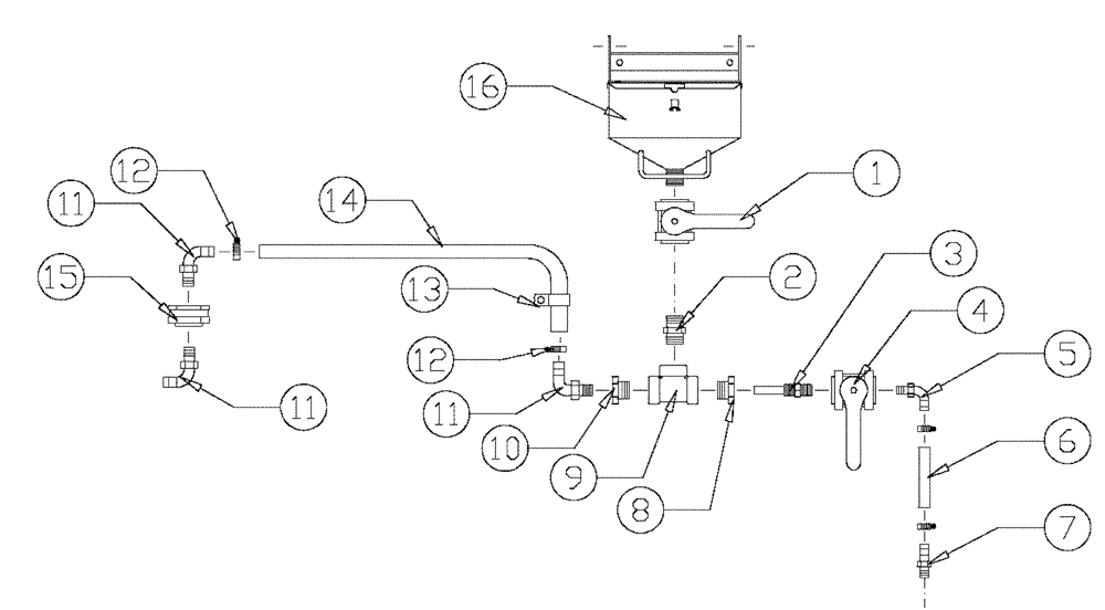 Схема запчастей Case IH SPX2130 - (11-003) - CHEMICAL INDUCTOR Options