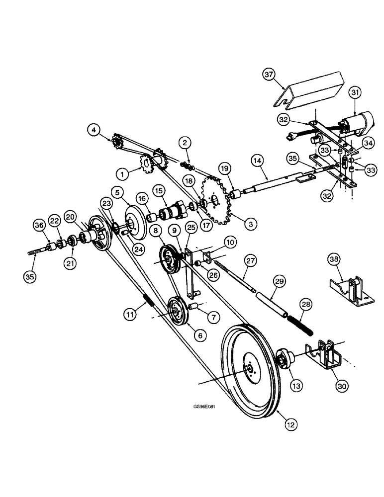 Схема запчастей Case IH INTERNATIONAL - (4-28) - REEL DRIVE, ELECTRIC ACTUATED VARIABLE SPEED (13) - REEL