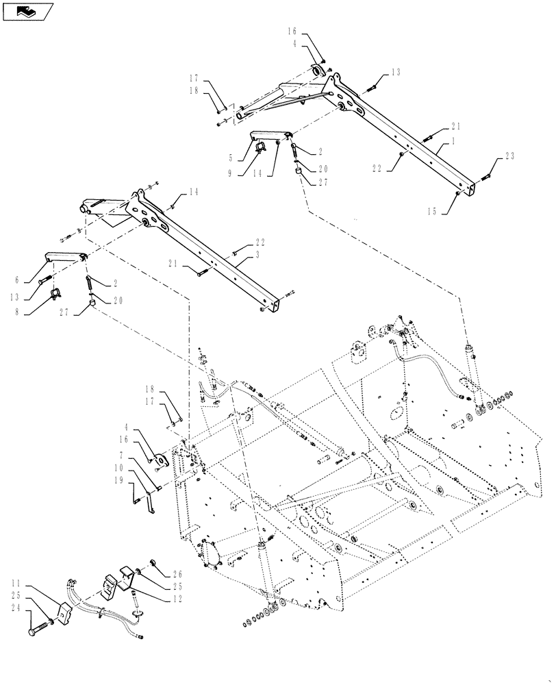 Схема запчастей Case IH 3152 - (60.101.00[01]) - REEL ARMS (60) - PRODUCT FEEDING