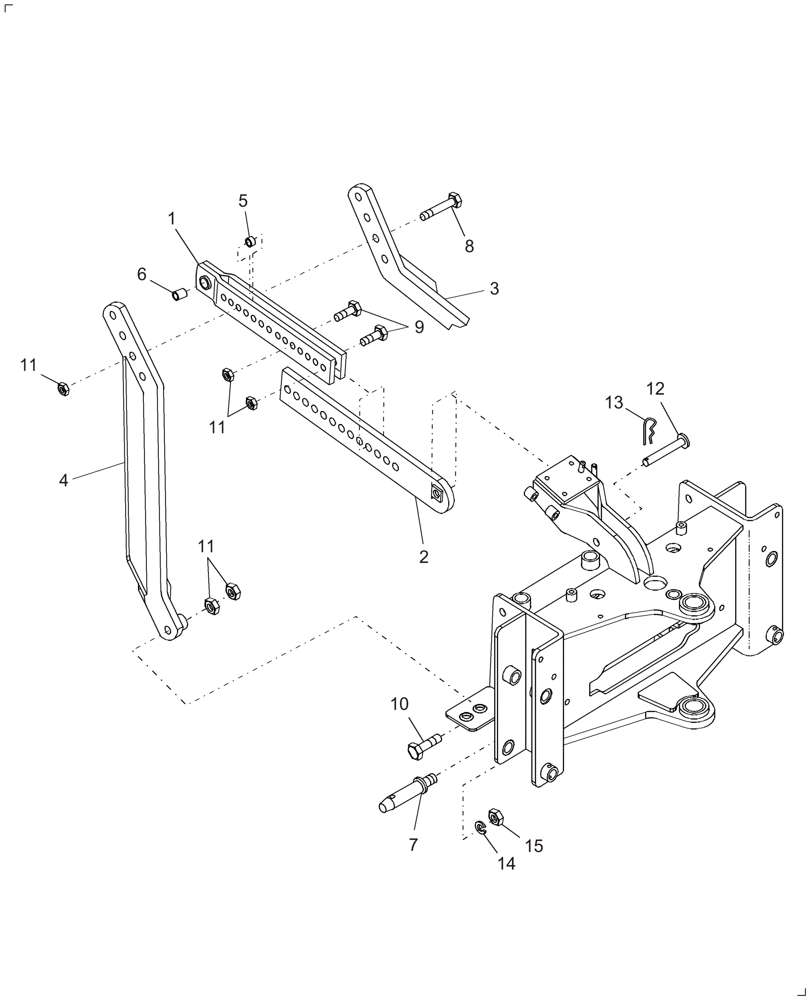 Схема запчастей Case IH 716495016 - (020) - UPPER LINK FOR CATEGORY I & II 3 POINT HITCH - 716495016 