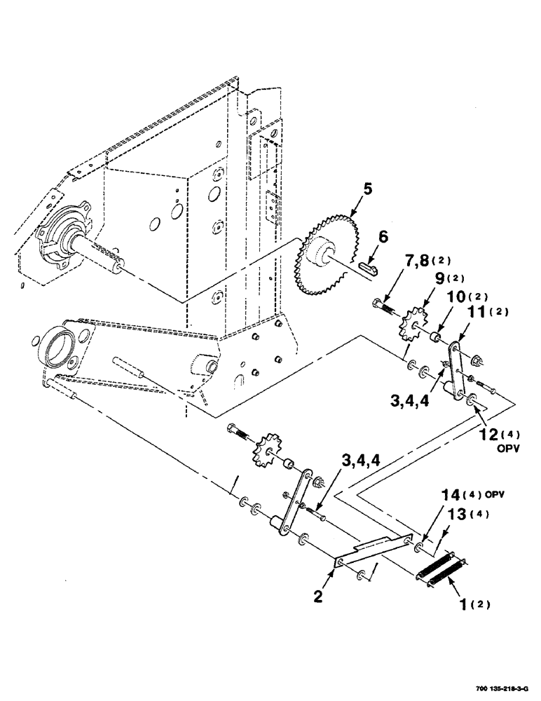 Схема запчастей Case IH RS551 - (2-34) - ROLLER DRIVE ASSEMBLY, UPPER Driveline