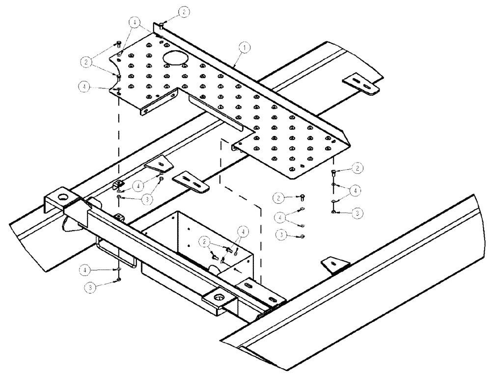 Схема запчастей Case IH SPX3200 - (04-011) - WALKWAY GROUP, CENTER SECTION Suspension & Frame