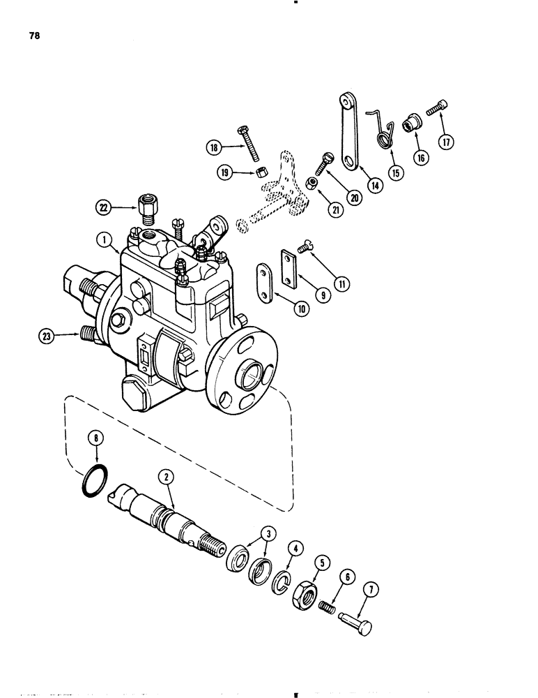 Схема запчастей Case IH 1845B - (078) - INJECTION PUMP, 188 DIESEL ENGINE (03) - FUEL SYSTEM