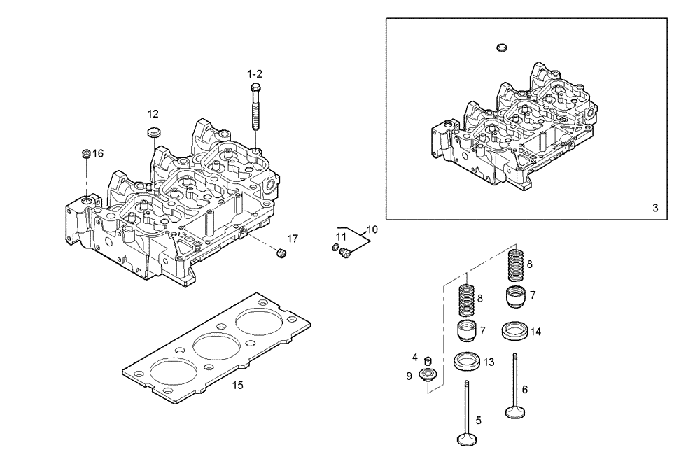 Схема запчастей Case IH F4CE0304B D601 - (0600.192) - CYLINDER HEAD 