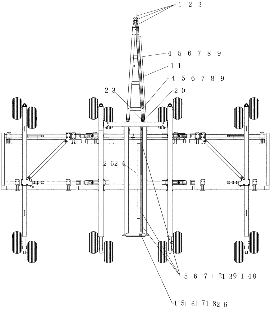 Схема запчастей Case IH ADX3430 - (A.10.A[23]) - TBH HYD LINES ACROSS SDX30 (ASN CBJ0004442) A - Distribution Systems