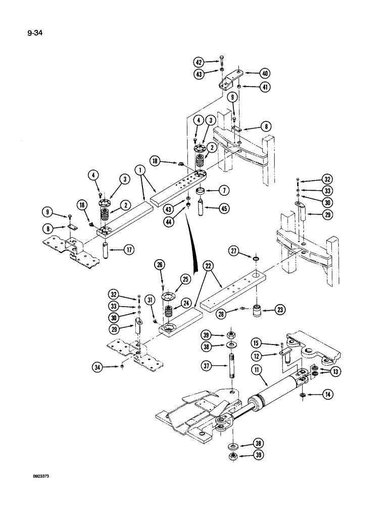 Схема запчастей Case IH 9250 - (9-034) - FRAME CONNECTING LINK AND KING PINS, 9250 TRACTOR (09) - CHASSIS/ATTACHMENTS