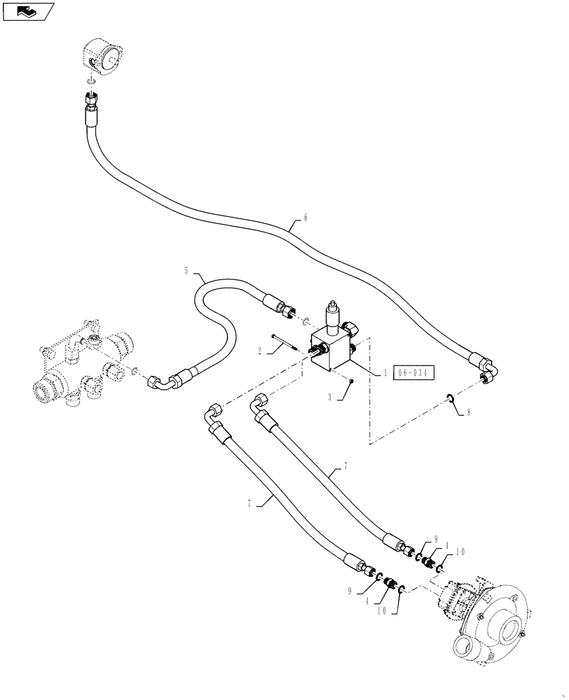 Схема запчастей Case IH 4420 - (06-024) - PRODUCT PUMP HYDRAULIC GROUP Hydraulic Plumbing