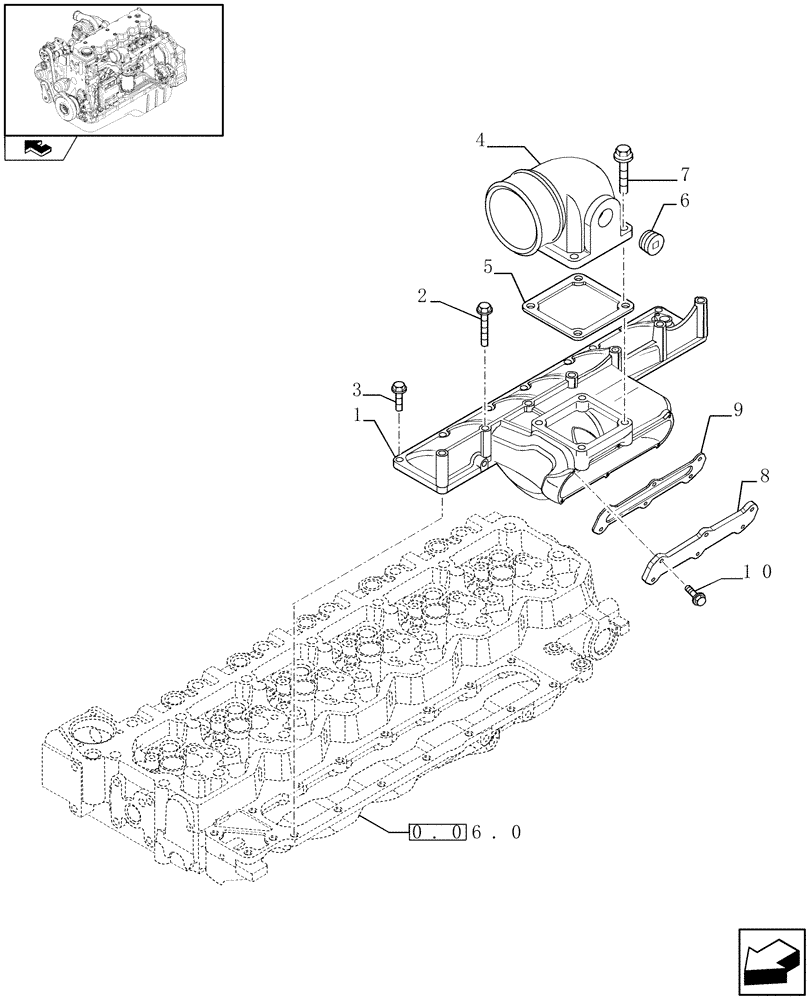 Схема запчастей Case IH F4HE9687G J101 - (0.07.1) - MANIFOLD - INTAKE (2854533 - 2854979 - 2854699) 