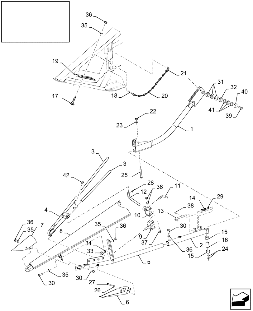 Схема запчастей Case IH 2030 - (18.87384306[01]) - DIA KIT : PIVOTABLE ADJUSTABLE DIVIDERS - F836949 (18) - ACCESSORIES