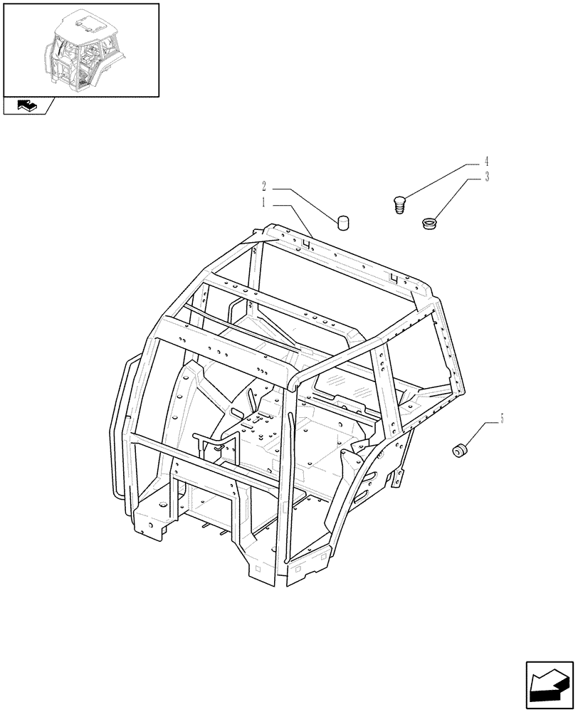 Схема запчастей Case IH FARMALL 95U - (1.92.1) - CAB FRAME - W/CAB (10) - OPERATORS PLATFORM/CAB