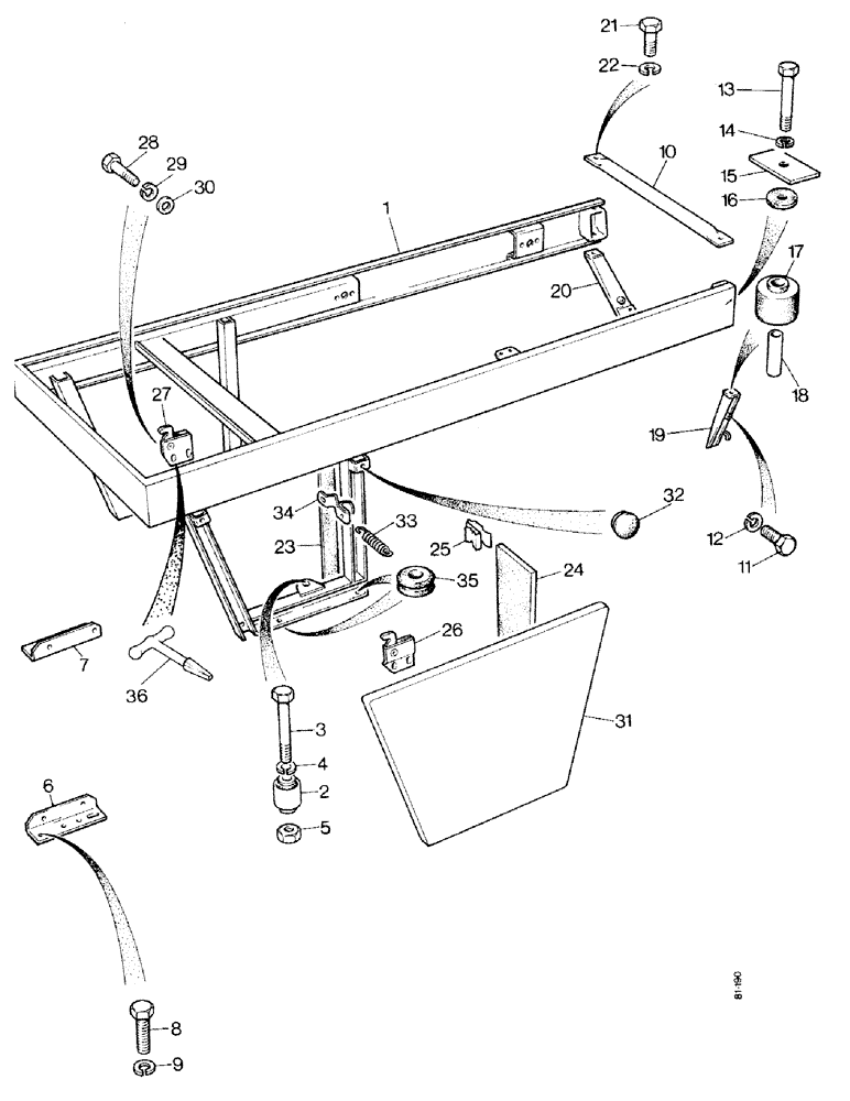 Схема запчастей Case IH 1490 - (N09-1) - ENGINE COVER, FRAME, HIGH PLATFORM (08) - SHEET METAL