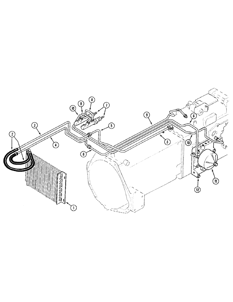 Схема запчастей Case IH 395 - (1-010) - PICTORIAL INDEX, OIL COOLER AND BRAKE TUBES (00) - PICTORIAL INDEX