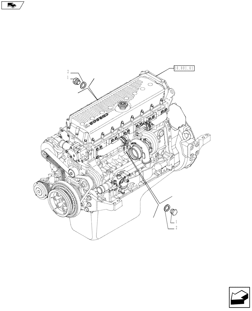 Схема запчастей Case IH F3BE0684N E915 - (10.414.02) - PIPING - ENGINE COOLING SYSTEM (504057436-504057441) (10) - ENGINE