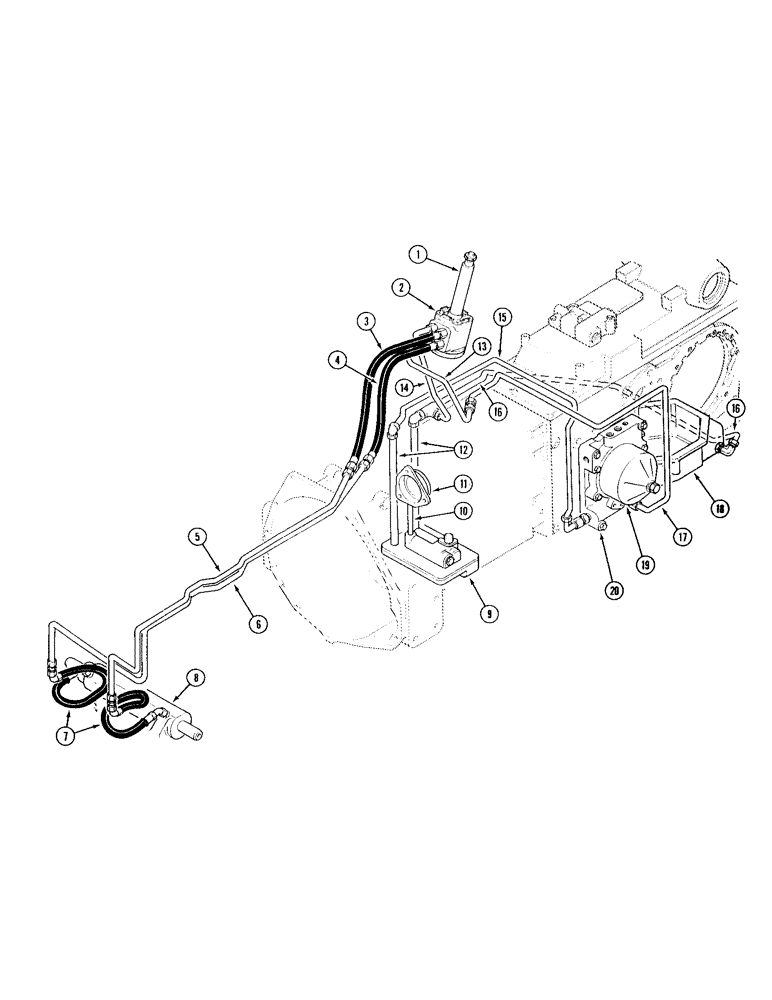 Схема запчастей Case IH 595 - (1-22) - PICTORIAL INDEX, POWER STEERING SYSTEM, MFD TRACTOR WITHOUT CAB (00) - PICTORIAL INDEX