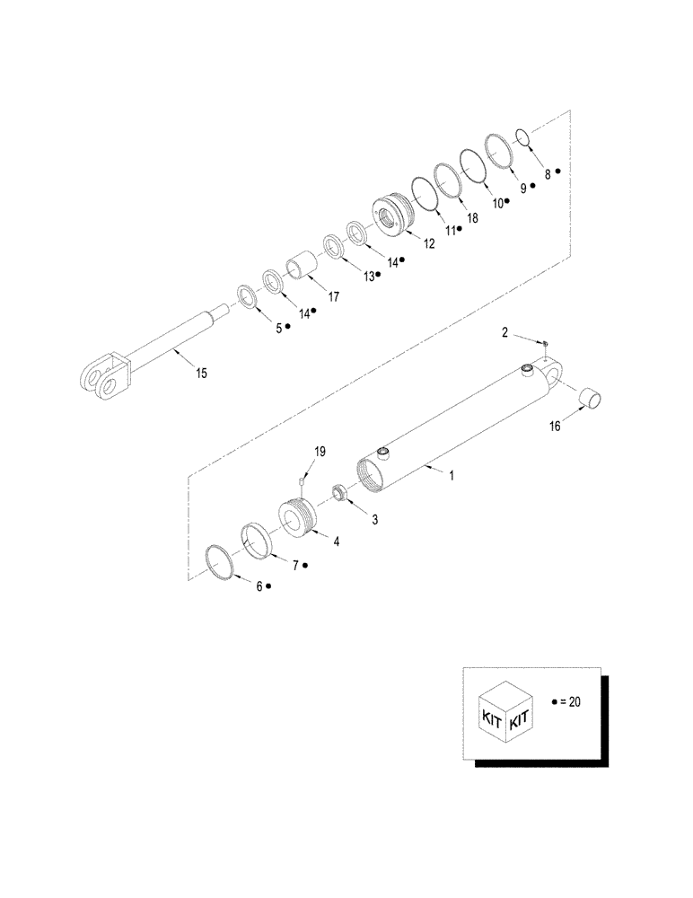 Схема запчастей Case IH STEIGER 330 - (08-38) - CYLINDER ASSEMBLY - THREE POINT HITCH (08) - HYDRAULICS