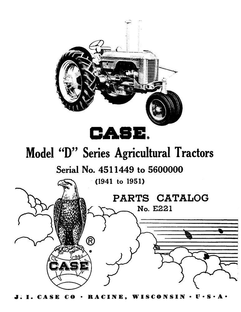 Схема запчастей Case IH DC-SERIES - (001) - MODEL "D" SERIES AGRICULTURAL TRACTORS (00) - PICTORIAL INDEX