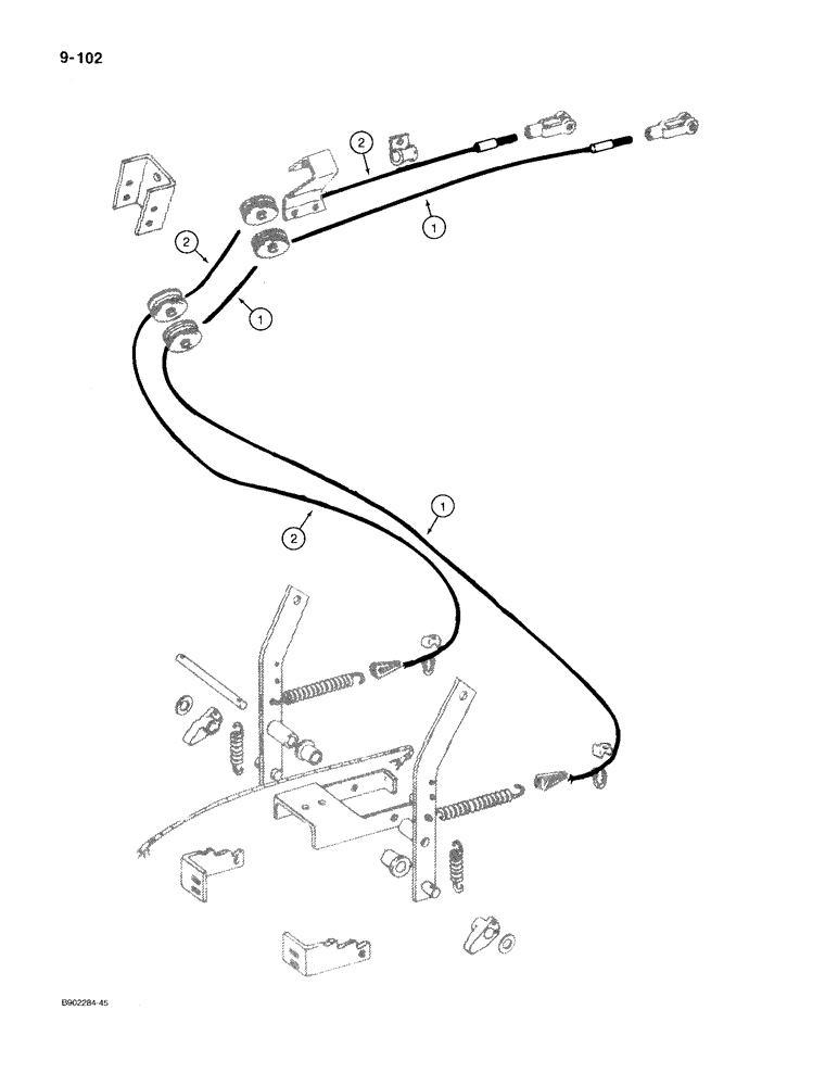 Схема запчастей Case IH 540 - (9-102) - CABLES, USED ON ALL MODELS EXCEPT 560 (09) - CHASSIS/ATTACHMENTS