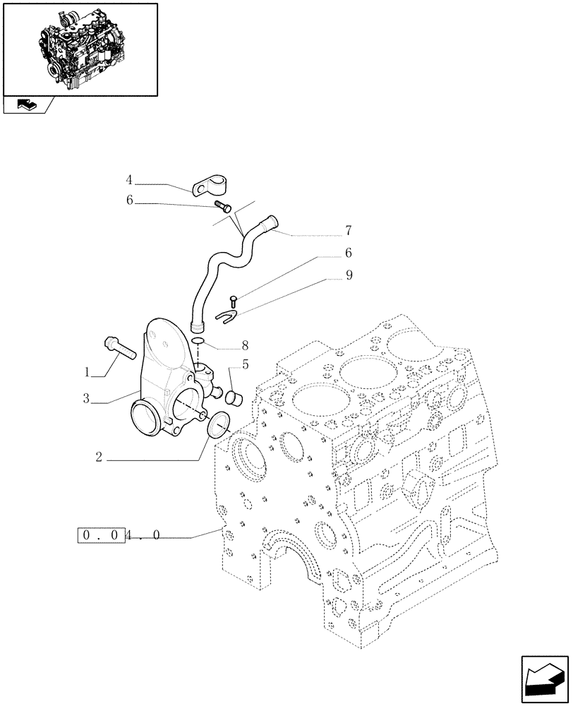 Схема запчастей Case IH PUMA 195 - (0.32.3) - ENGINE COOLING SYSTEM PIPING (01) - ENGINE