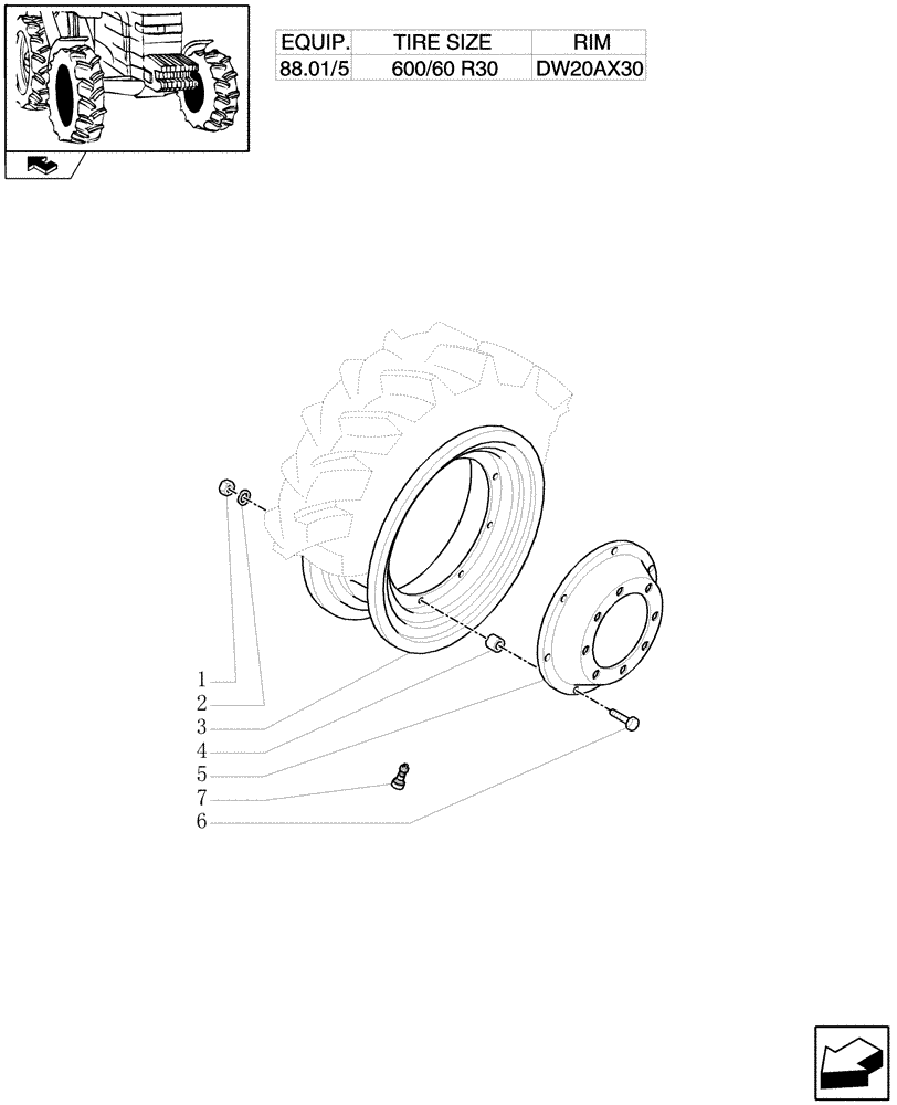 Схема запчастей Case IH PUMA 210 - (82.00[08]) - FRONT WHEELS (11) - WHEELS/TRACKS