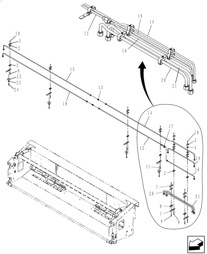 Схема запчастей Case IH 3016 - (35.910.02) - HYDRAULICS, 15 HEADERS (35) - HYDRAULIC SYSTEMS