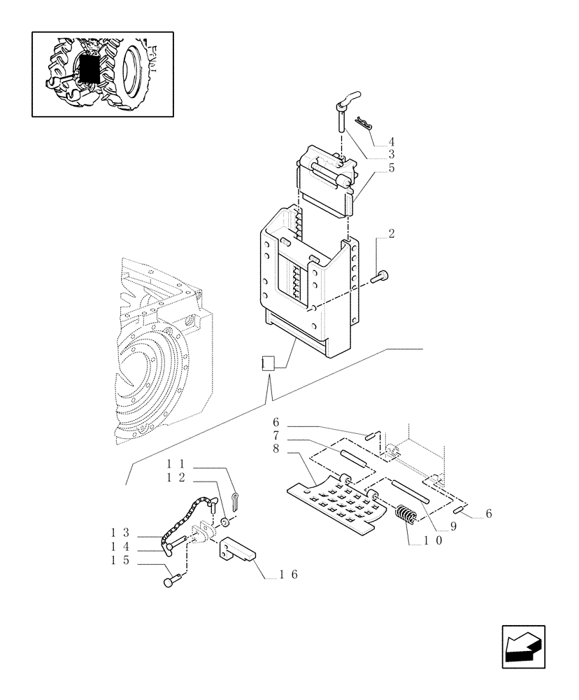 Схема запчастей Case IH MXM130 - (1.89.5) - (VAR.887) ROTARY HITCH SUPPORT ON PITON SKIDS (09) - IMPLEMENT LIFT