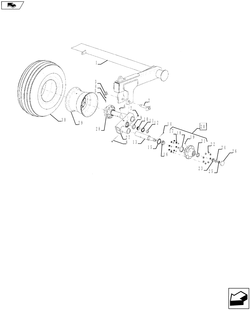 Схема запчастей Case IH 870 - (44.100.01) - TANDEM TRANSPORT ASSEMBLY (44) - WHEELS