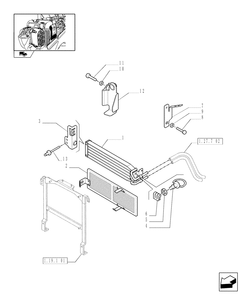 Схема запчастей Case IH FARMALL 85N - (1.27.7[01]) - PUMP AND OIL COOLER - RADIATOR (VAR.335823-336823 / 743524; VAR.334823) (03) - TRANSMISSION