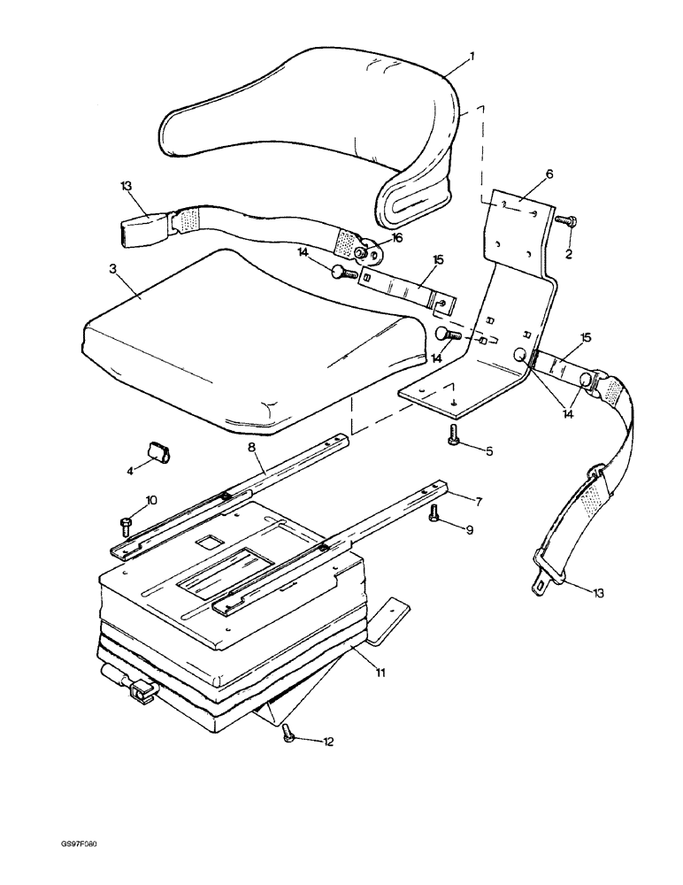 Схема запчастей Case IH 885 - (9-72) - ADJUSTABLE ARMCHAIR SEAT, 885Q, 885QH AND 885SK TRACTORS (09) - CHASSIS/ATTACHMENTS