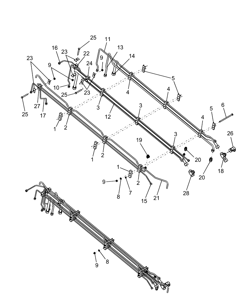 Схема запчастей Case IH AFX8010 - (A.10.A.36[3]) - HYDRAULICS - MAIN LINES A - Distribution Systems