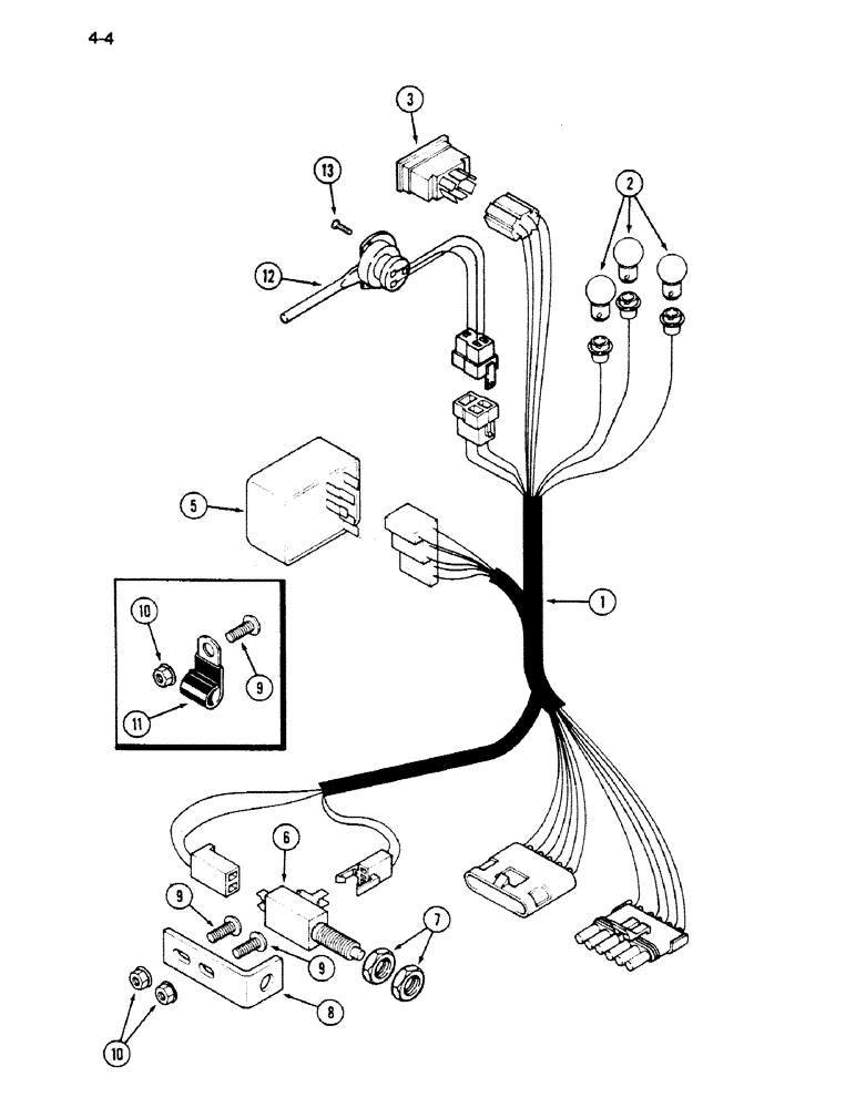 Схема запчастей Case IH 1620 - (4-004) - STEERING COLUMN HARNESS (06) - ELECTRICAL