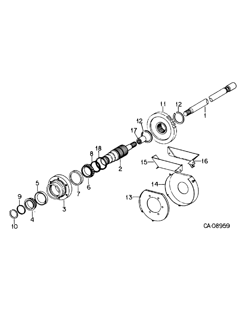 Схема запчастей Case IH 7488 - (07-33) - DRIVE TRAIN, FRONT WHEEL DRIVE, INPUT SHAFT AND DRIVE GEAR (04) - Drive Train