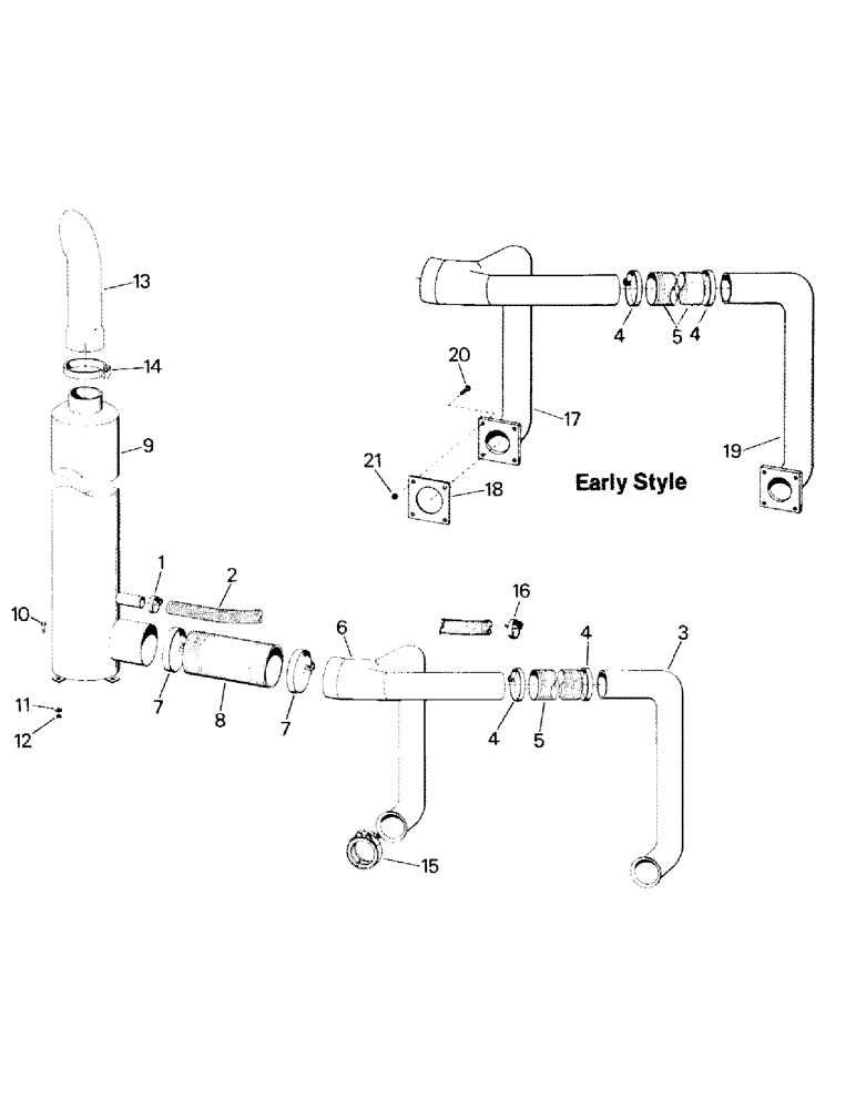 Схема запчастей Case IH RC210 - (04-06) - EXHAUST SYSTEM (04) - Drive Train