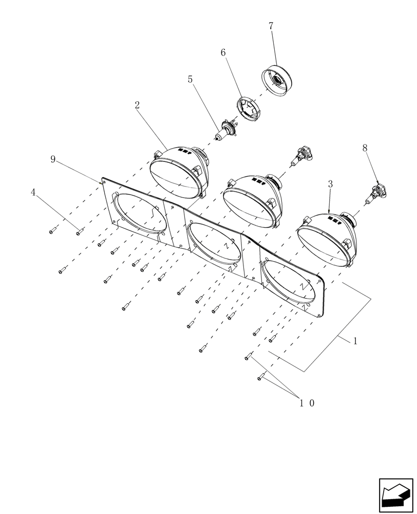 Схема запчастей Case IH 5130 - (55.404.41) - CAB WORK LIGHTS - HALOGEN (55) - ELECTRICAL SYSTEMS