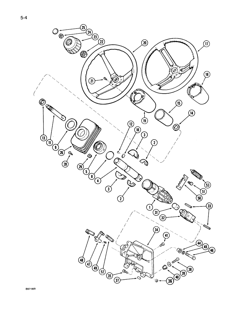 Схема запчастей Case IH 7130 - (5-004) - STEERING WHEEL AND COLUMN, DELUXE (05) - STEERING