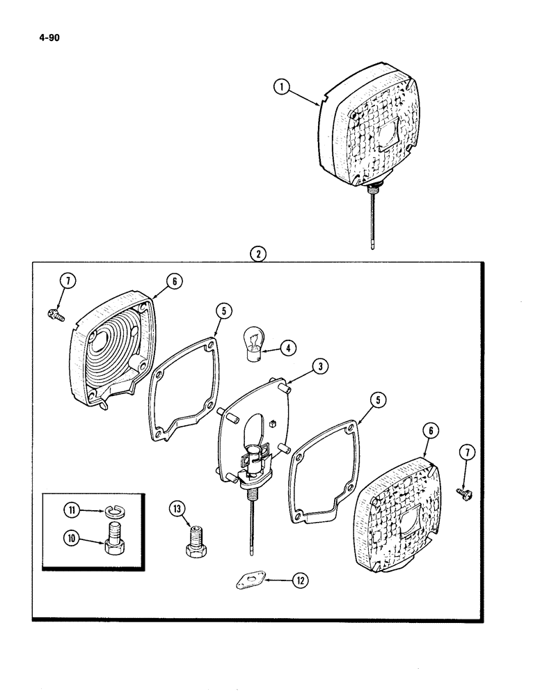 Схема запчастей Case IH 4490 - (4-090) - FLASHER WARNING LAMP (04) - ELECTRICAL SYSTEMS