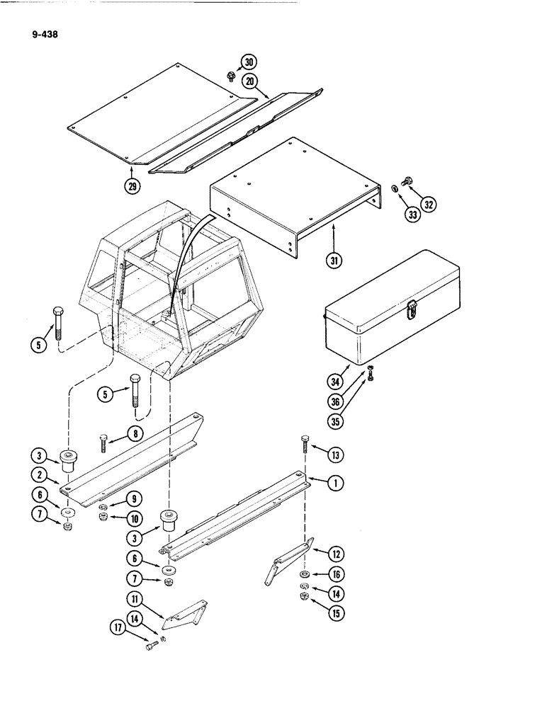 Схема запчастей Case IH 4494 - (9-438) - CAB MOUNTING PARTS (09) - CHASSIS/ATTACHMENTS