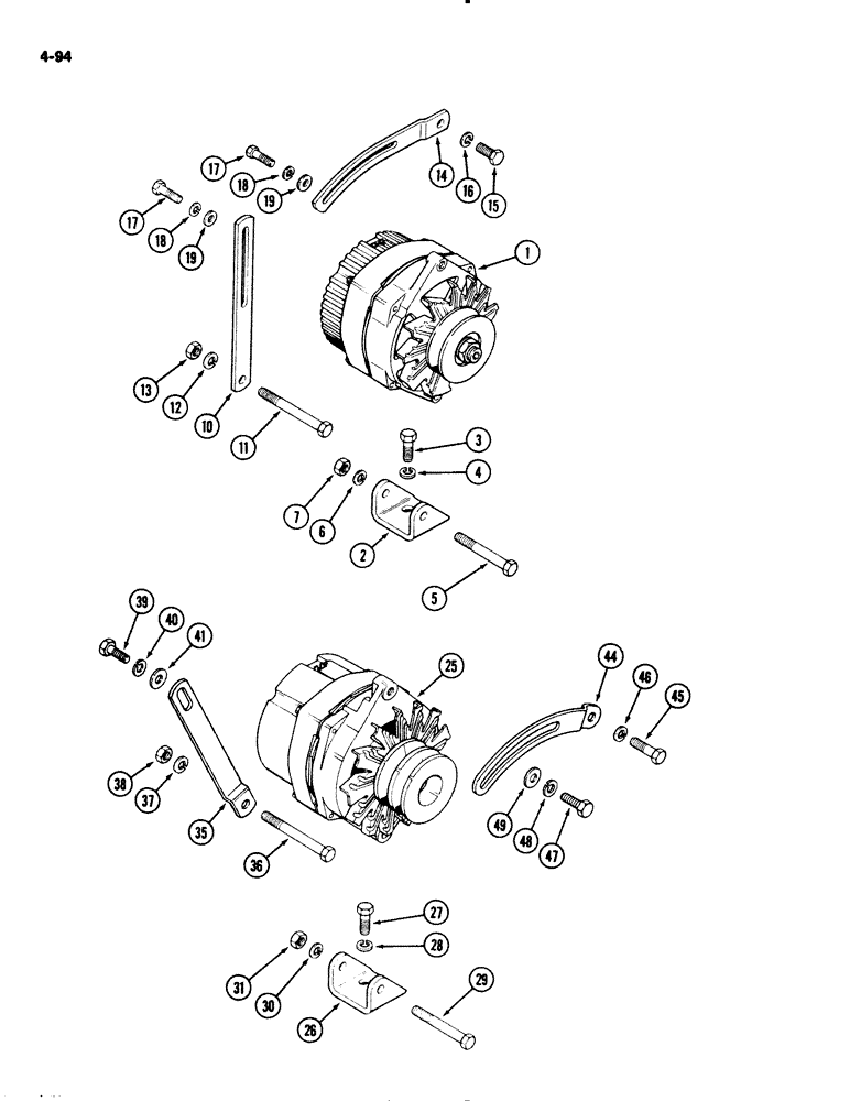 Схема запчастей Case IH 2294 - (4-094) - ALTERNATOR MOUNTING (04) - ELECTRICAL SYSTEMS