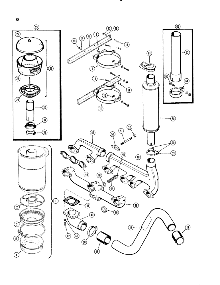 Схема запчастей Case IH 930-SERIES - (006) - AIR CLEANER AND PRE-CLEANER, (401) DIESEL ENGINE (02) - ENGINE