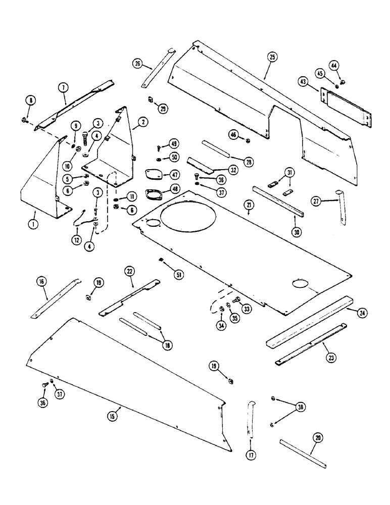 Схема запчастей Case IH 2670 - (408) - HOODS, SIDES AND TOP (09) - CHASSIS/ATTACHMENTS